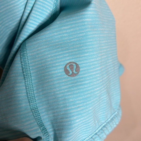 Lululemon Blue, Adjustable Strap, Cross-back Striped Athletic Tank - Picture 2 of 7